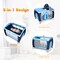 Costway Foldable Baby Crib Playpen Travel Infant Flat Bassinet Bed Mosquito Net Music with Bag Blue/Pink